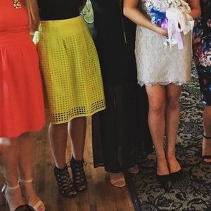 Loft chartreuse/bright green skirt